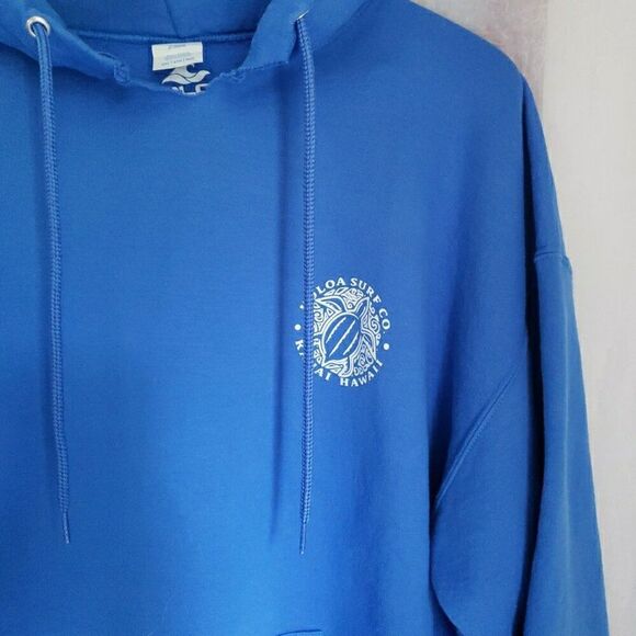 Hawaii Koloa Surf Co Kauai Royal Blue Pullover Hoodie Sweatshirt Size 2XL * FLAW - Picture 6 of 12